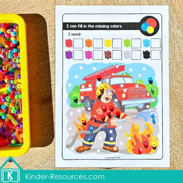 October Fine Motor Morning Tubs Color Beads
