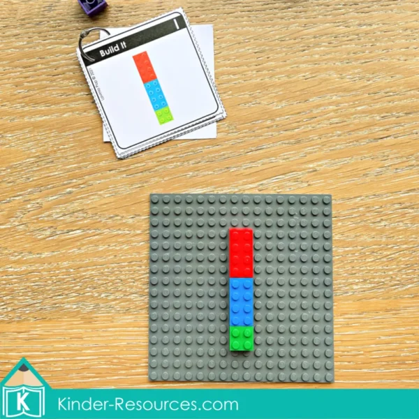 Kindergarten Morning Tubs Set 1 Lego Numbers Task Cards