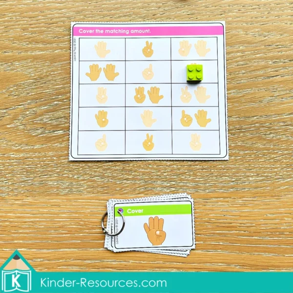 Kindergarten Morning Tubs Set 1 Counting Fingers Task Cards