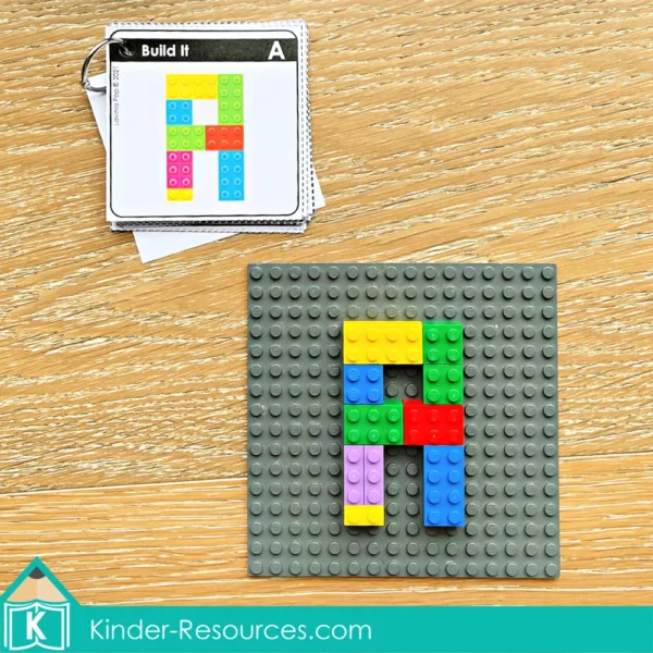 Kindergarten Morning Tubs Set 1 Lego Letters Task Cards