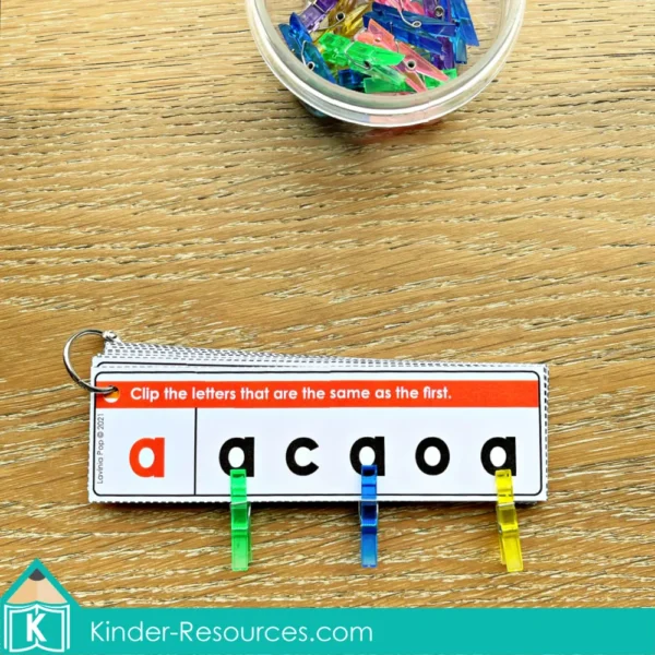 Kindergarten Morning Tubs Set 1 Lower Case Alphabet Matching