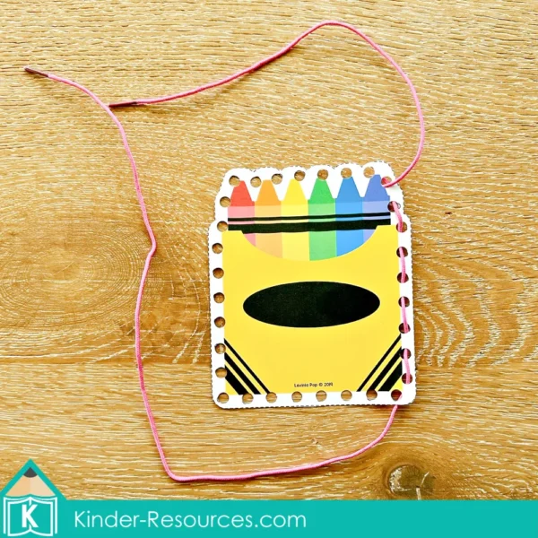 August Morning Tubs Fine Motor Lacing Card