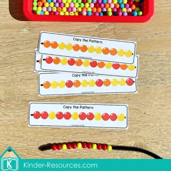 September Fine Motor Morning Tubs Patterns with Beads
