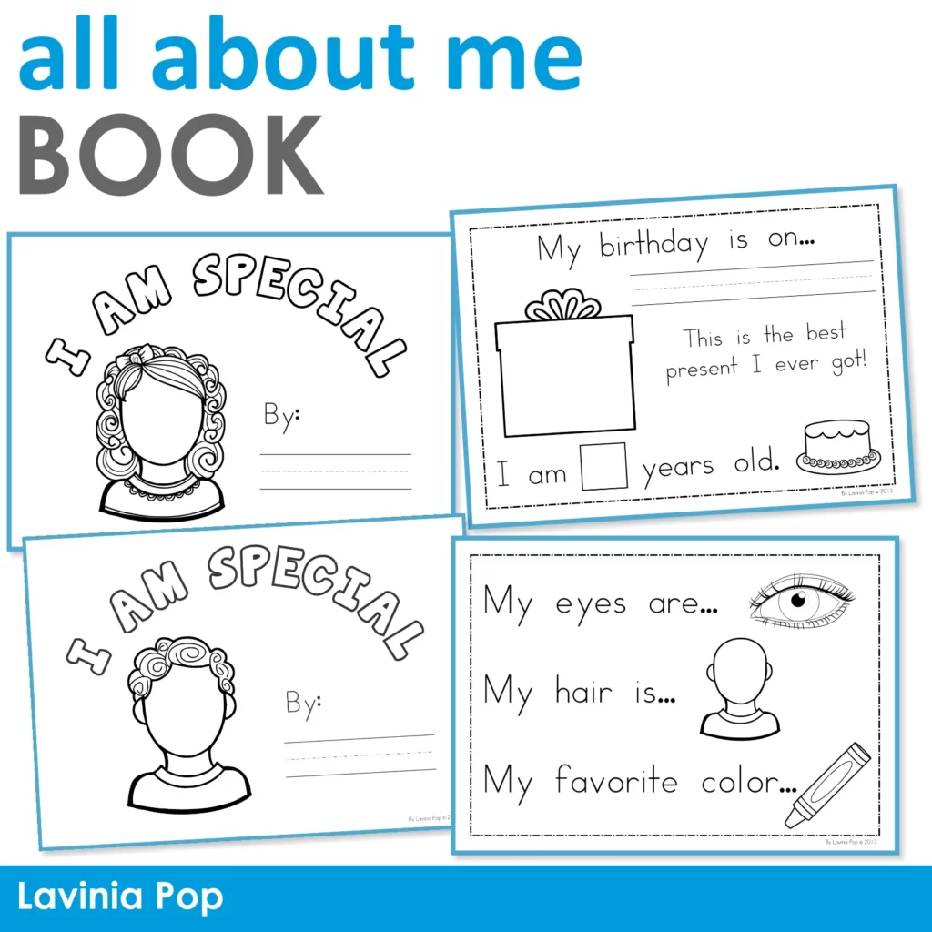 FREE All About Me Printable Book for Preschool and Kindergarten by Lavinia Pop