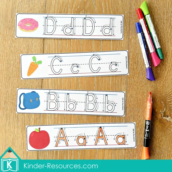 Back to School Literacy Centers Kindergarten Alphabet Tracing