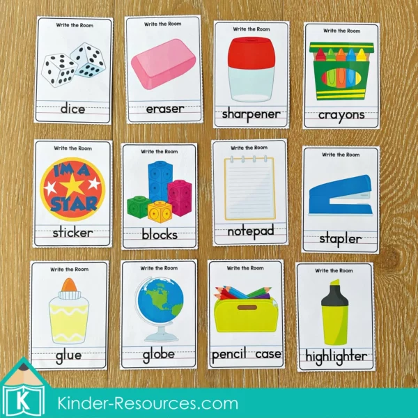 Back to School Literacy Centers Kindergarten Vocabulary Cards