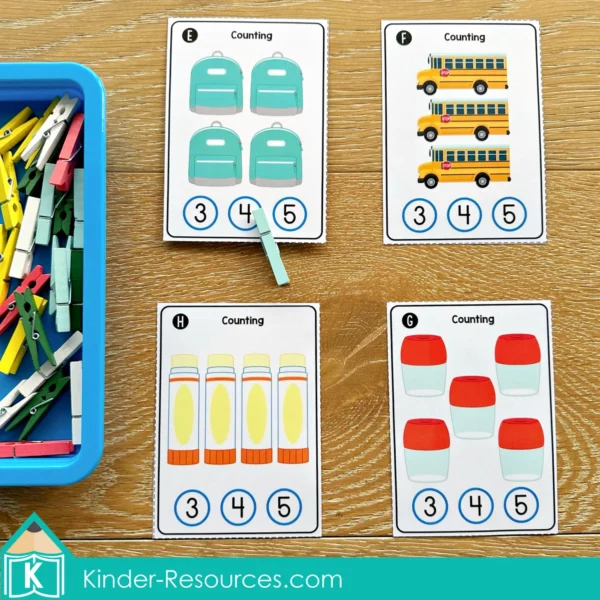 Back to School Math Centers Counting