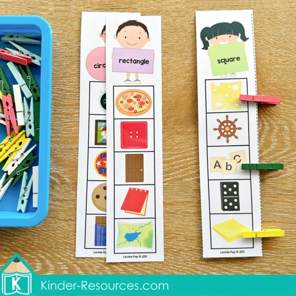 Back to School Math Centers Shapes