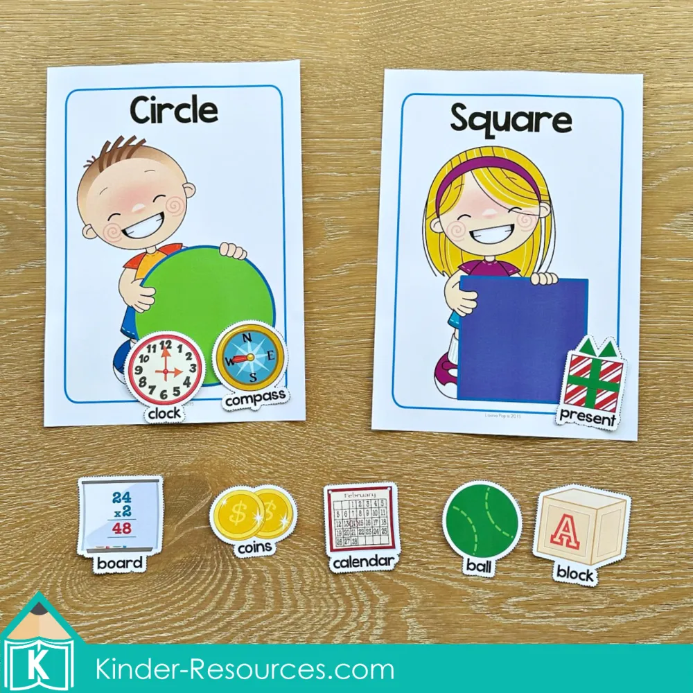 Back to School Preschool Centers Sorting Shapes