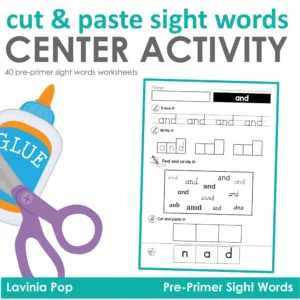 Cut and Paste Words Pre-Primer