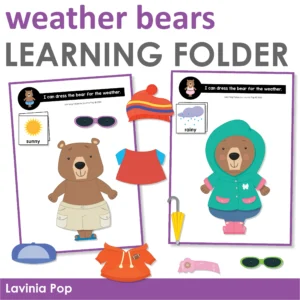 Learning Folder Toddler Binder Weather Bears printable activity.