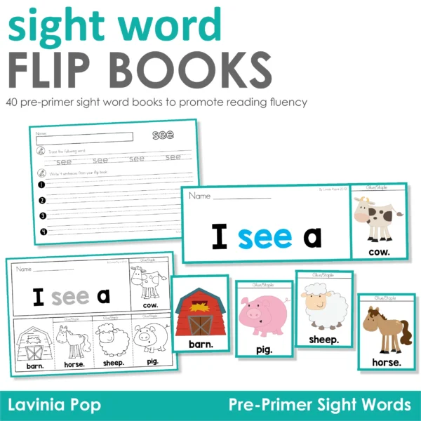 40 sight words reading fluency flip books