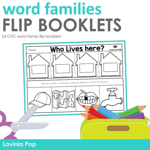 CVC word family flip up flip booklets