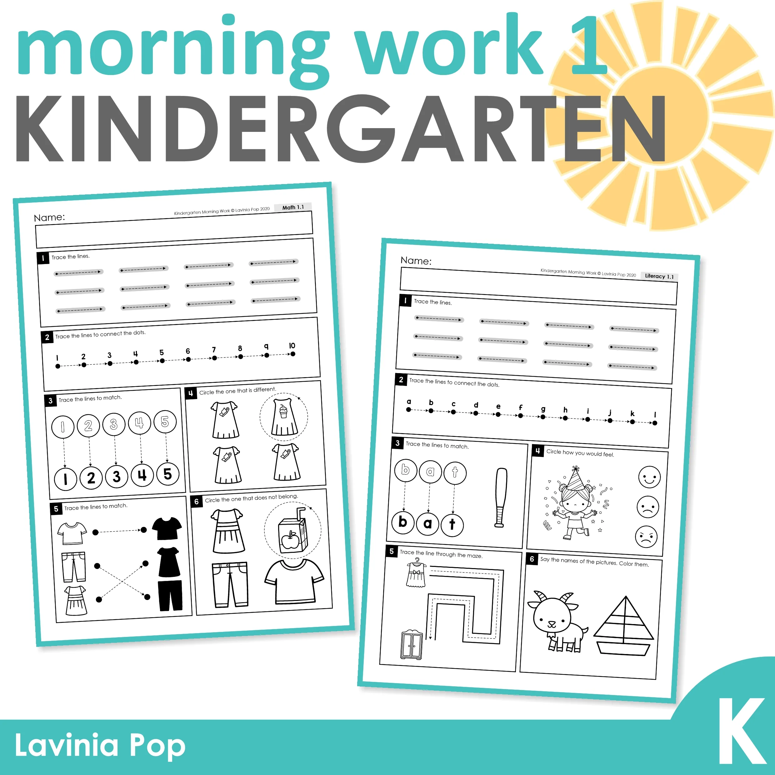 Kindergarten Morning Work Set 1