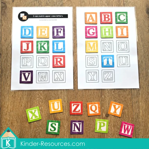 Learning Folder Alphabet Match Blocks Upper