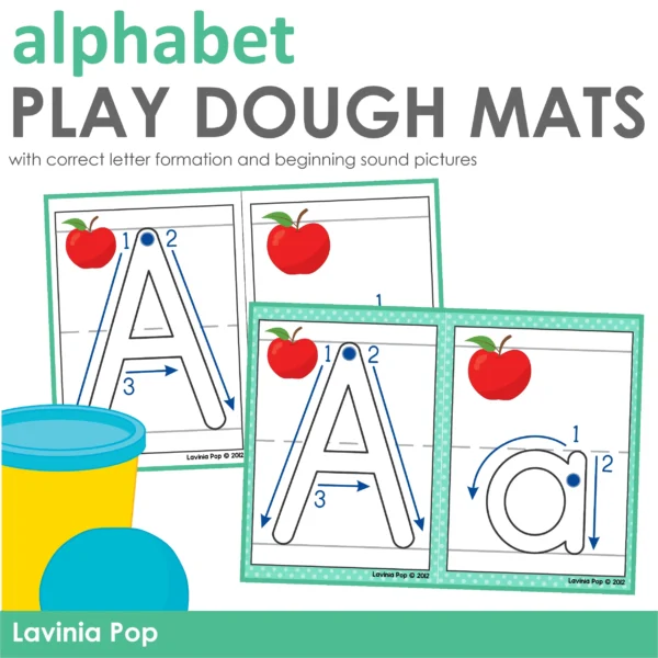 Playdough Mats - Alphabet with Correct Letter Formation and Pics SAMPLE JPG