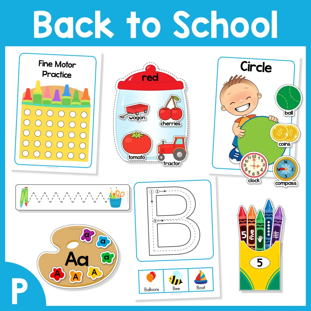 Back to School Preschool Centers and Activities