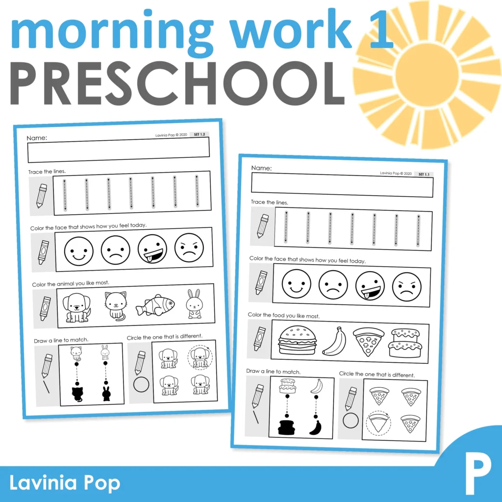 Preschool Morning Work Set 1 JPG 1