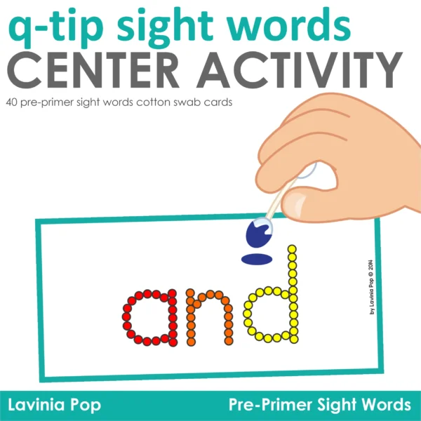 Q-Tip Printables Pre-Primer Sight Words