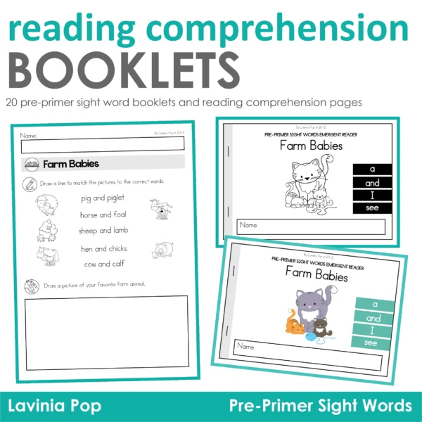 Sight Word Reading Comprehension Booklets