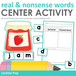Real and Nonsense Words Word Families JPG