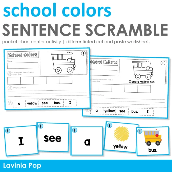 Sentence Scramble School Colours JPG