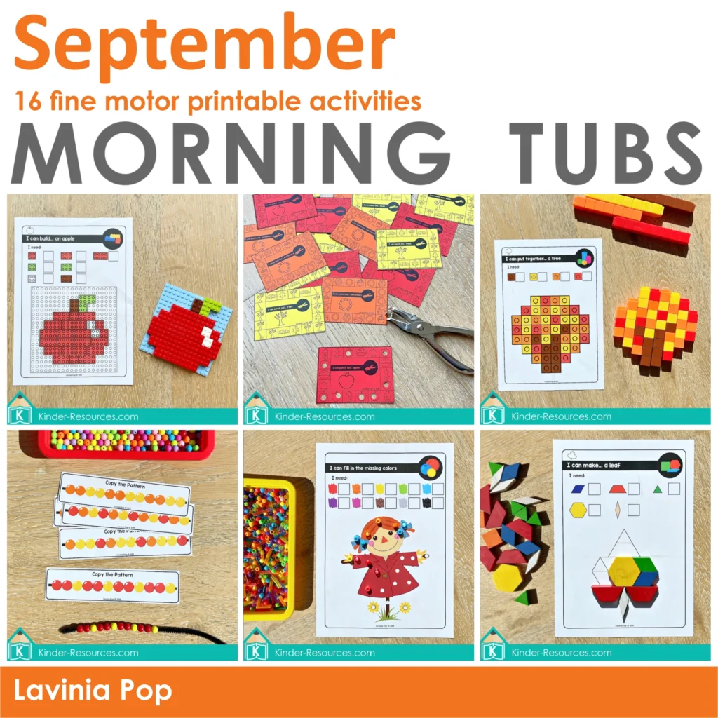 September Fine Motor Morning Bins