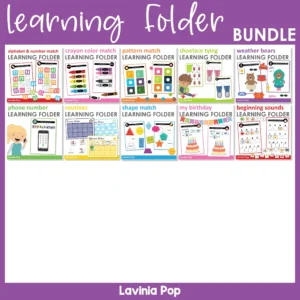 Learning Folder Toddler Binder Busy Book Growing Bundle