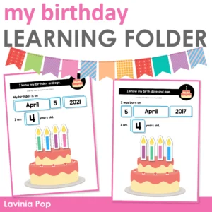 Learning Folder Toddler Binder My Birthday