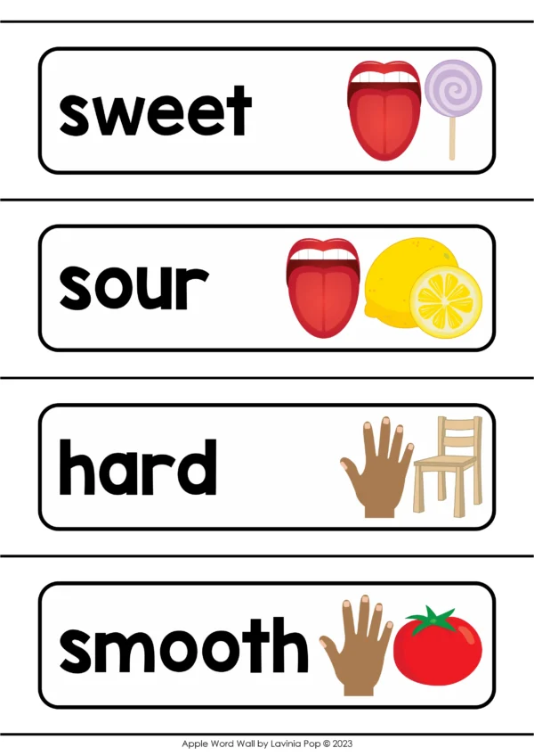 Apples Word Wall for Writing Centers