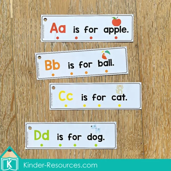 Kindergarten Morning Tubs Alphabet Reading Strips