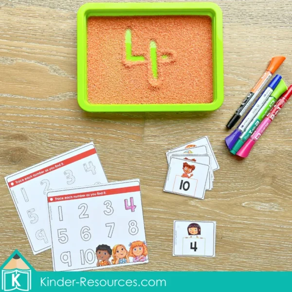 Kindergarten Morning Tubs Sand Tray numbers