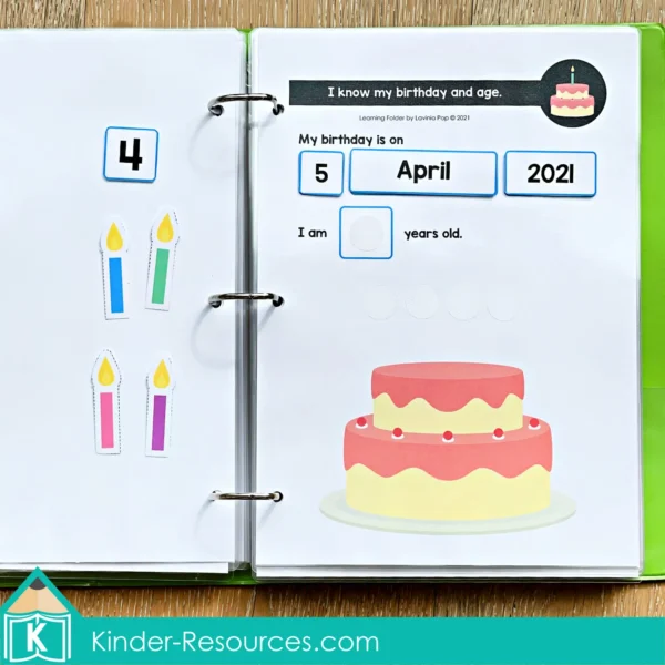 Learning Folder Toddler Binder My Birthday