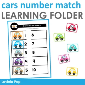 Toddler Binder Busy Book Learning Folder Cars Number Match