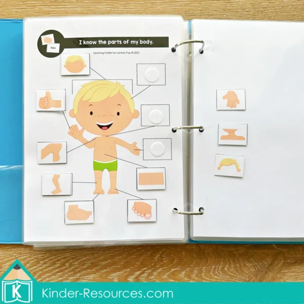 Toddler Binder Learning Folder Busy Book My Body Parts
