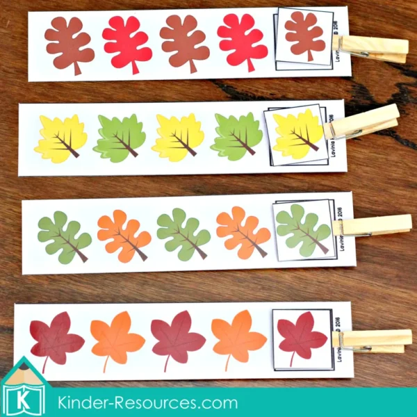 Autumn Fall Preschool Centers AB Fall Leaf Patterns
