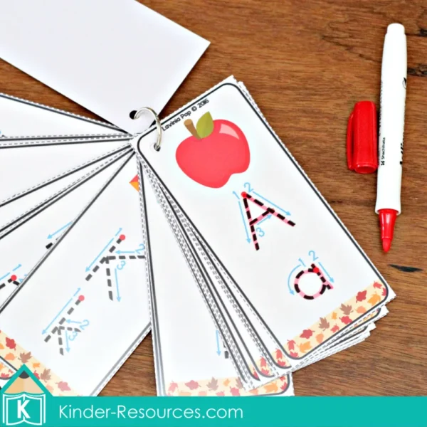 Autumn Fall Preschool Centers Alphabet Tracing Cards