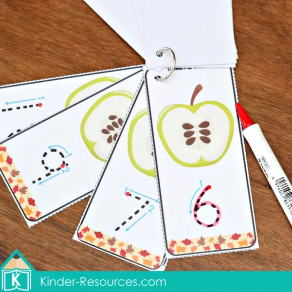 Autumn Fall Preschool Centers Number Tracing Cards