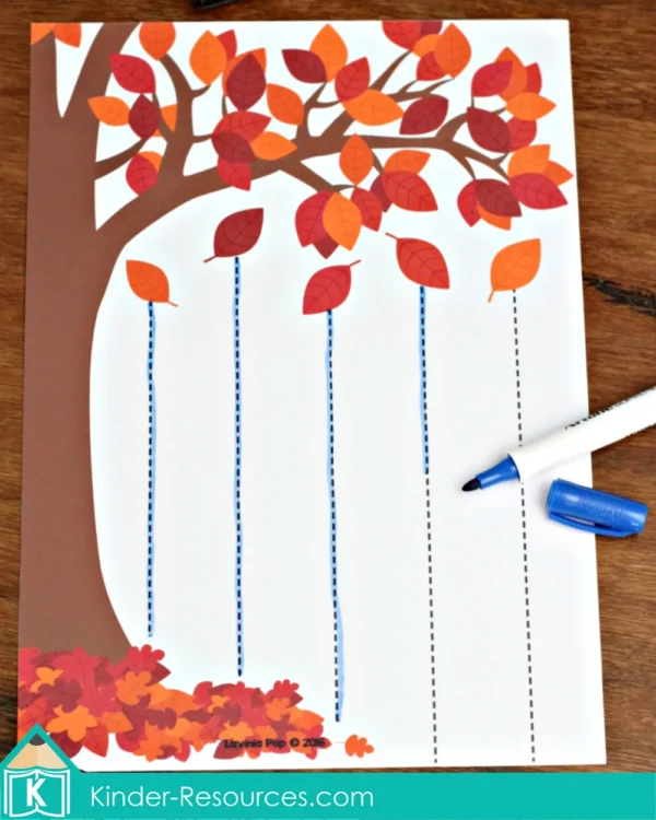 Autumn Fall Preschool Centers Pre-Writing Practice