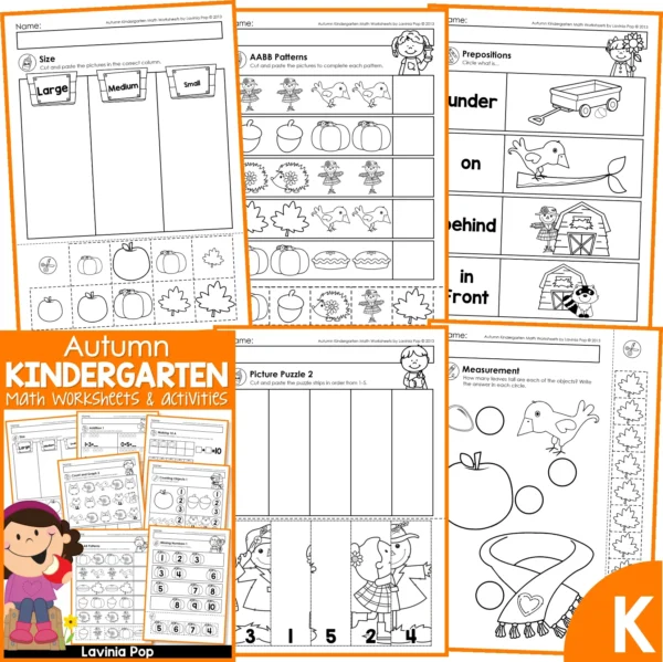 Kindergarten Worksheets - Autumn Fall MATH