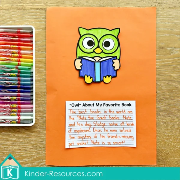 Writing Prompt Craft Activity Owl About My Favorite Book