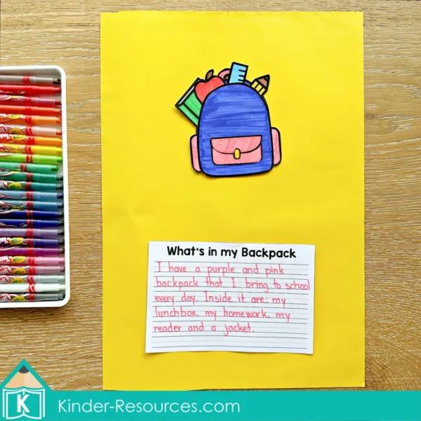 Writing Prompt Craft Activity What's in My Backpack
