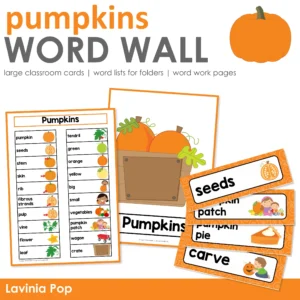 Fall Writing Center, Fall Word Wall Cards FREE