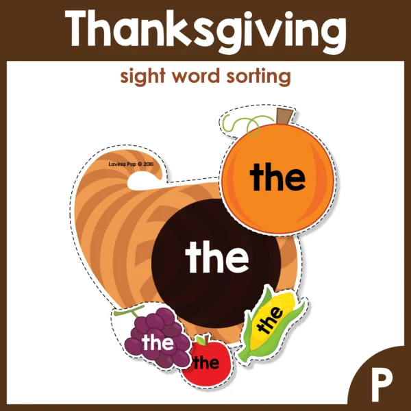 Thanksgiving Printable Activities for Preschool Kindergarten | Centers | Morning Tubs | Sight Words