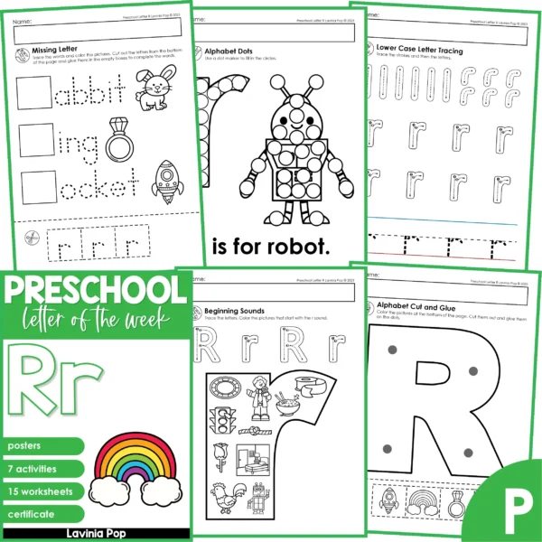 Preschool Alphabet Letter of the Week R Worksheets | Activities | Centers