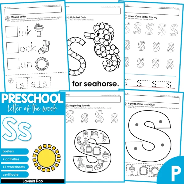 Preschool Alphabet Letter of the Week S Worksheets | Activities | Centers