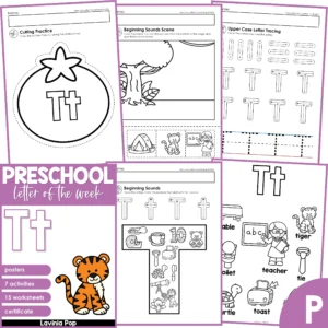 Preschool Alphabet Letter of the Week T Worksheets | Activities | Centers