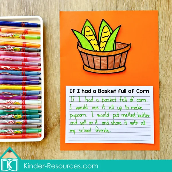 Thanksgiving Writing Prompts Craft Activity If I had a Basket Full of Corn