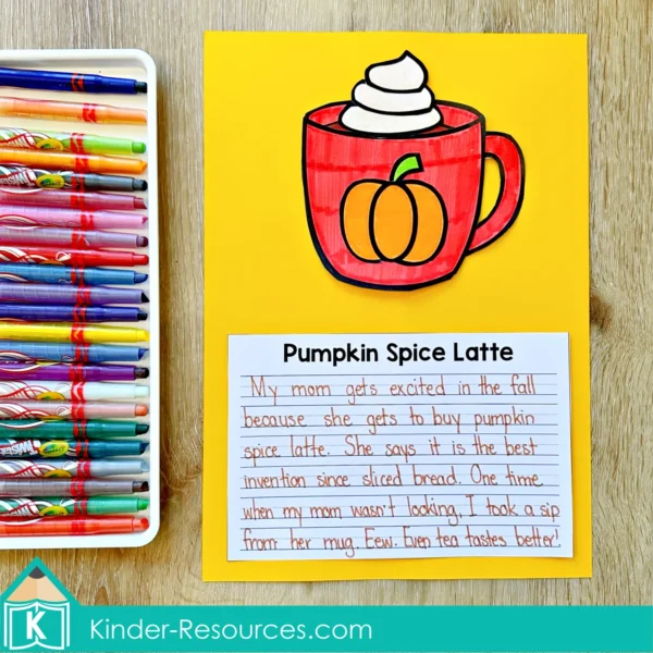Thanksgiving Writing Prompts Craft Activity Pumpkin Spice Latte