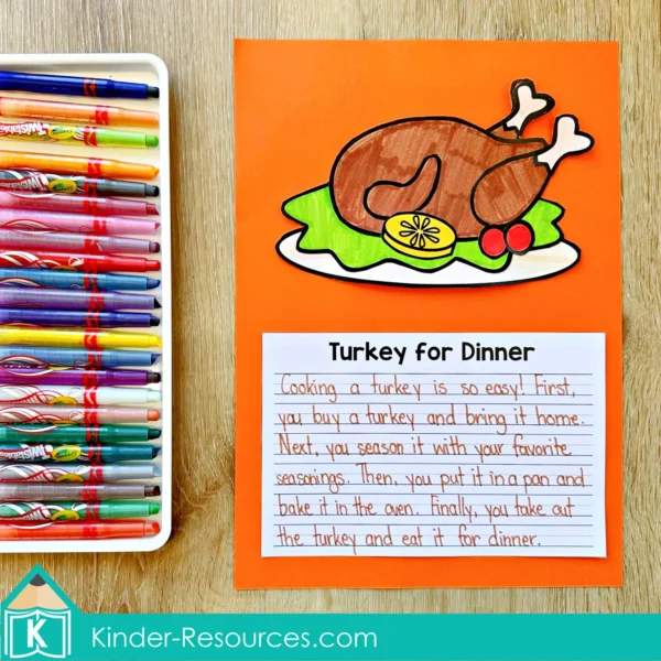 Thanksgiving Writing Prompts Craft Activity Turkey for Dinner
